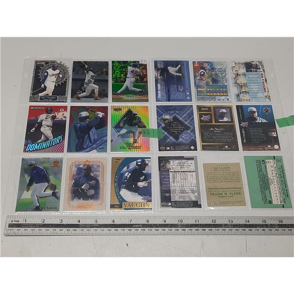 Assortment Mo Vaughn 18 Cards Chrome and Holographic Baseball