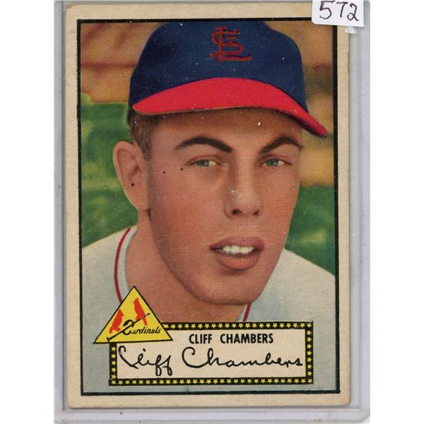 TOPPS 1952 Clifford Chambers Pitcher STL. Cardinals