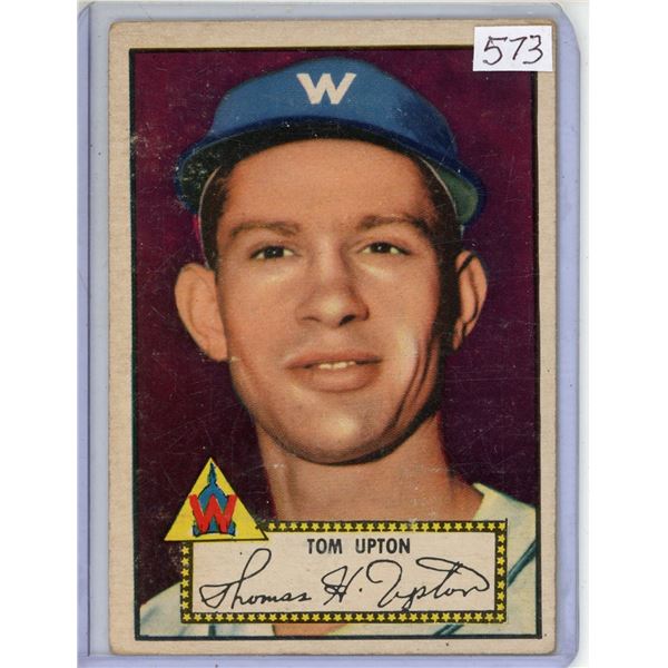 TOPPS 1952 Tom Upton Infield Washington Senators