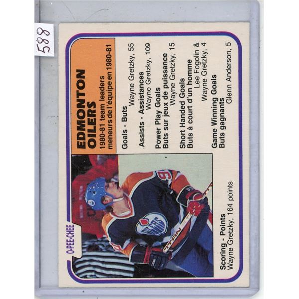 O.P.C. 1981-82 Wayne Gretzky "Team Leader" Oilers