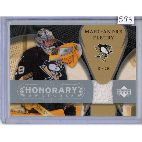 Upper Deck 2008 Marc-Andre Fleury Honorary Game worn Jersey Card
