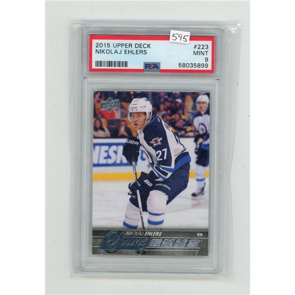 Upper Deck 2015 Nikolaj Ehlers "Young Guns" PSA Graded 9 "Rookie" Card