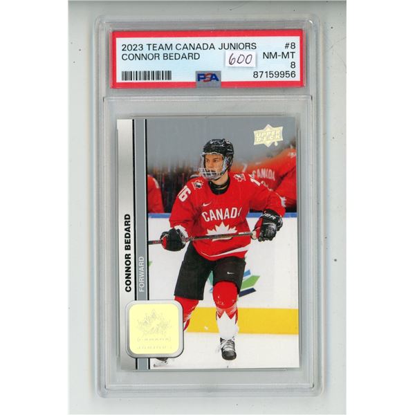 Upper Deck 2023 Team Canada Juniors Connor Bedard PSA Graded NM-MT