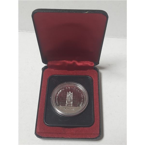 Canada 1977 Specimen Dollar "Throne of the Senate" .500 Silver