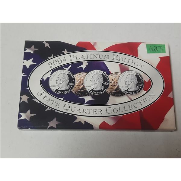 U.S. 2004 Platinum Edition State Quarter Collection Uncirculated with C.O.A.