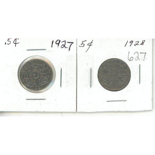 Canada 1927-28 Nickels K.G.V.