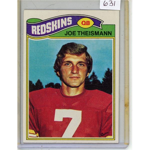 TOPPS Joe Thiesman 1977 NFL Redskins