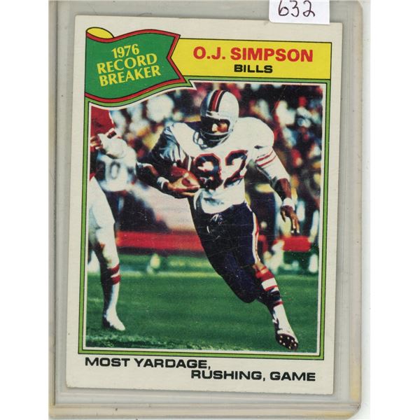 TOPPS O.J. Simpson 1976 Record Breaker "The Juice" NFL Bills