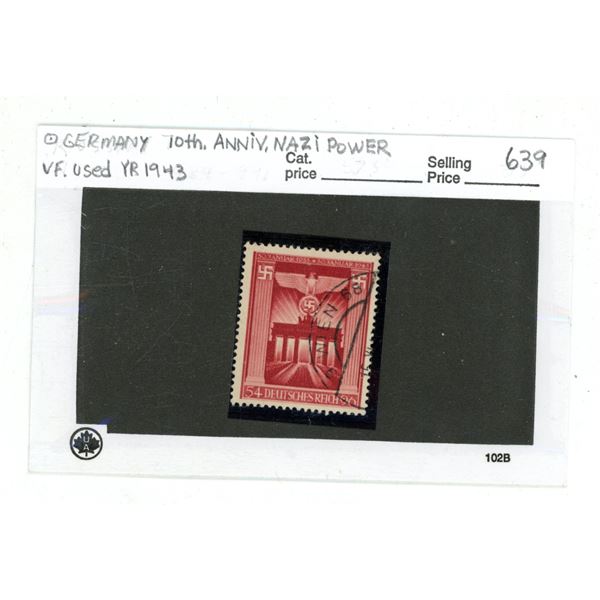 Germany 10th Anniversary Nazi Power YR 1943