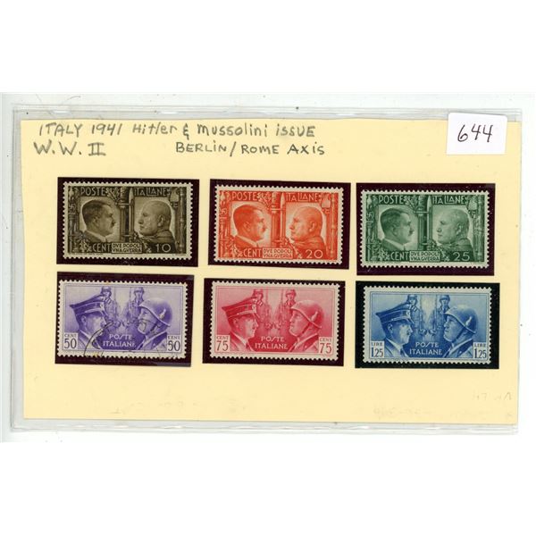 Italy Hitler and Mussolini Issue Berlin -Rome Axis YR  Mint VF- 1941
