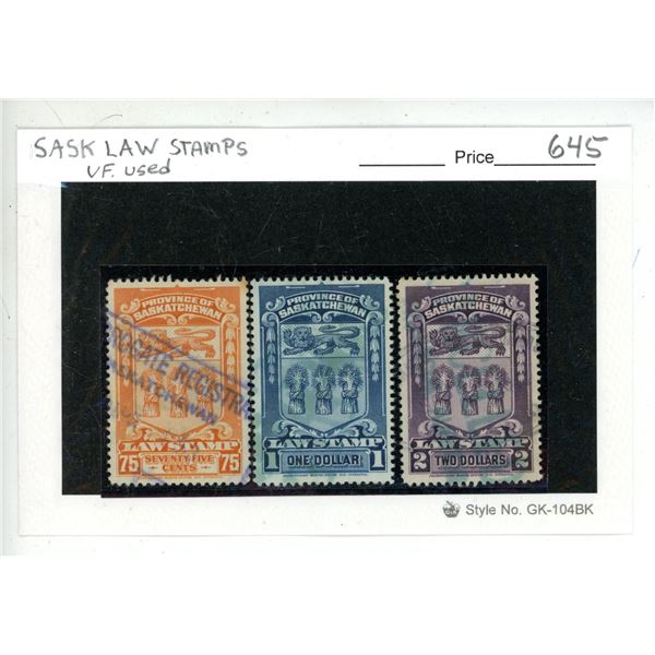Saskatchewan Law Stamps V.F. Used