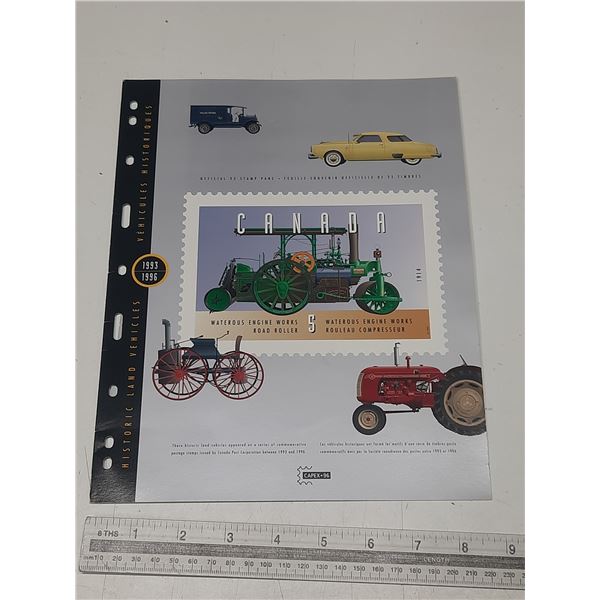 Canada Historic land Vehicles Sheet V.F. NH Mint YR 1993-96