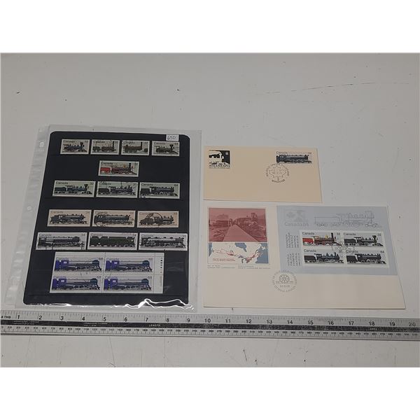 Canada Locomotive Covers and Used Stamps VF YR 1984 and 1986