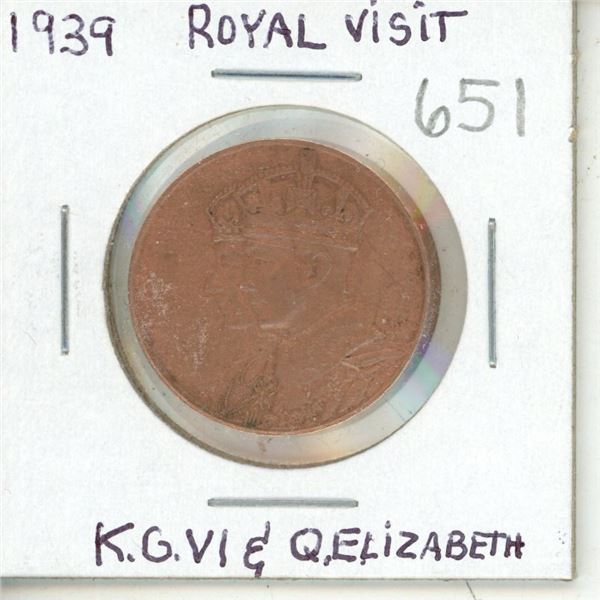 Canada 1939 Royal Visit to Canada K.G.V. and Q.E. Rare Medallion