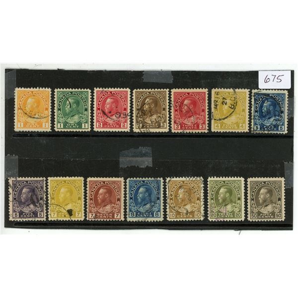 Canada K.G.V. Admiral Issue F-VF Used YR 1911-25