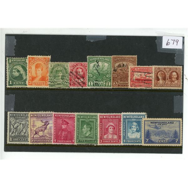 Newfoundland 15 Diff Used Stamps F-VF
