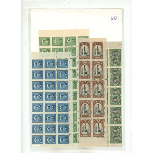 Canada War Issues Royal Visits Part Sheets V.F. Never Hinged Mint