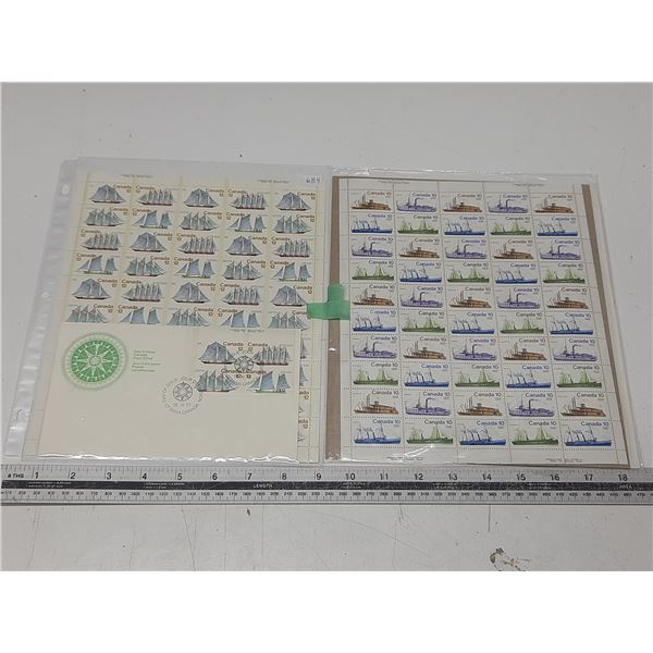 Canada 2 Sheets of 50 Vessels and 1 First day Cover Sheet are mint Never Hinged