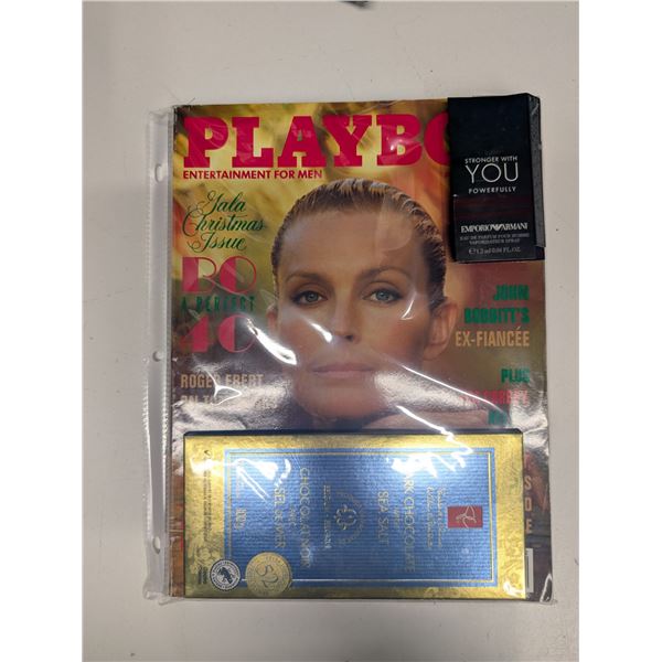 Play Boy Magazine w/ Dark Cholate Bar and Sample Perfume Scent (Dec 1994)