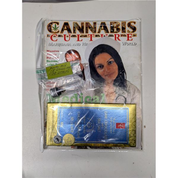 Cannabis Culture Marijuana Magazine w/ Seeds and Chocolate Bar