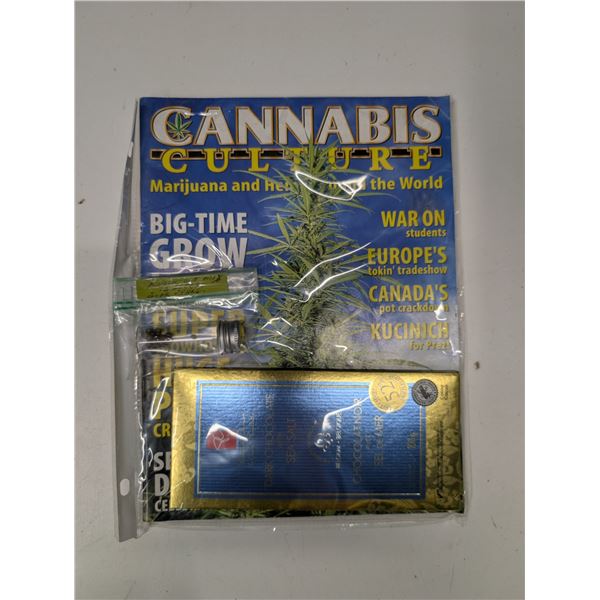 Cannabis Culture Marijuana Magazine w/ Seeds and Chocolate Bar