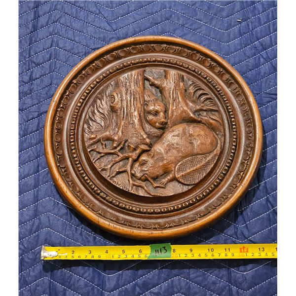 Carved Wooden Beaver Wall Hanging/Décor