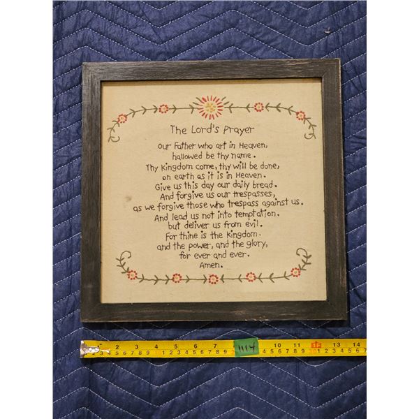 Vintage Lord’s Prayer Needlepoint