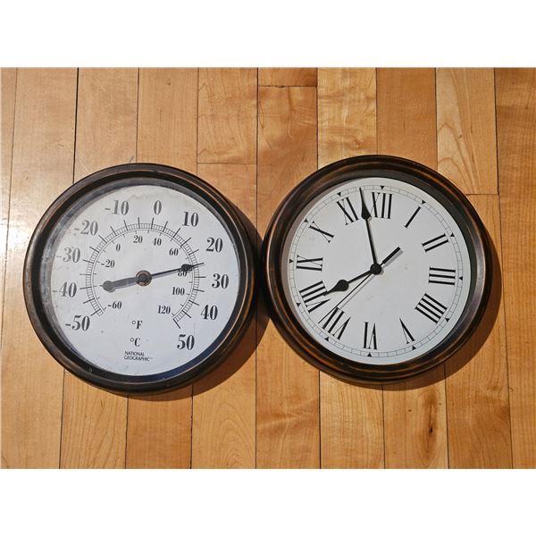 National Geographic Clock and Thermometer Set (Works)