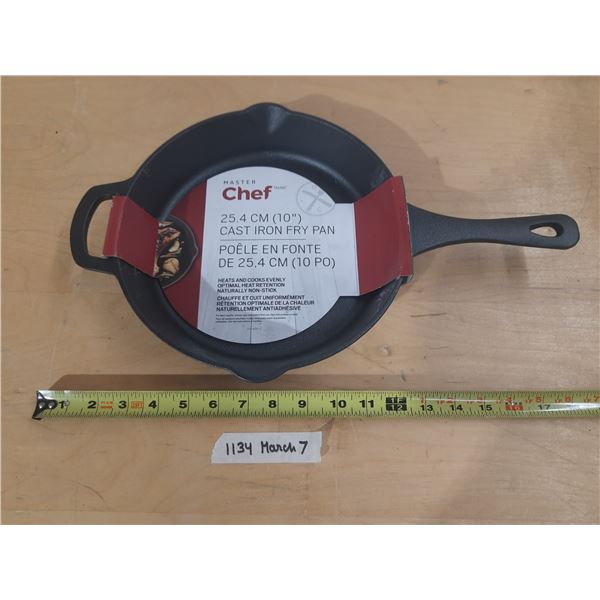 Cast Iron 10” Frying Pan (New).