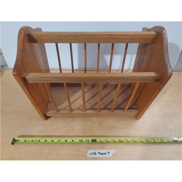 Wooden Magazine Rack.
