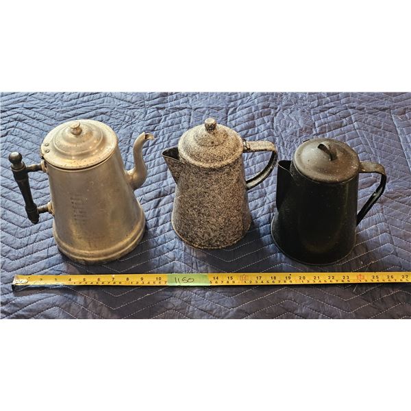 (3) Vintage/Antique Coffee Pots