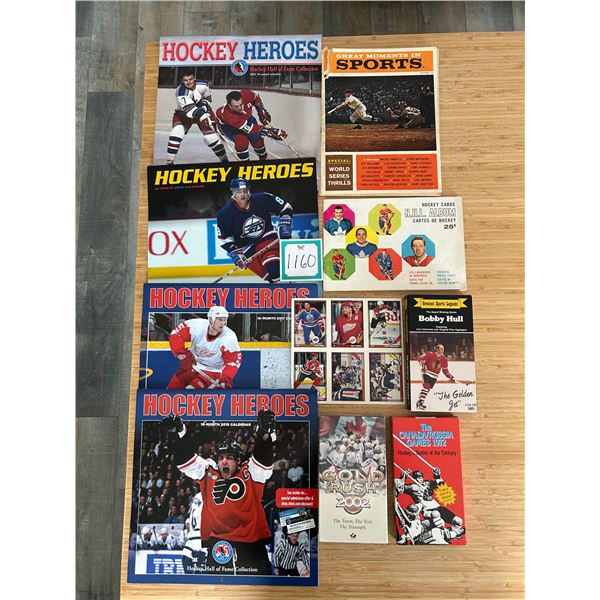 Sports bundle  Hockey cards, VHS, calendars, etc.