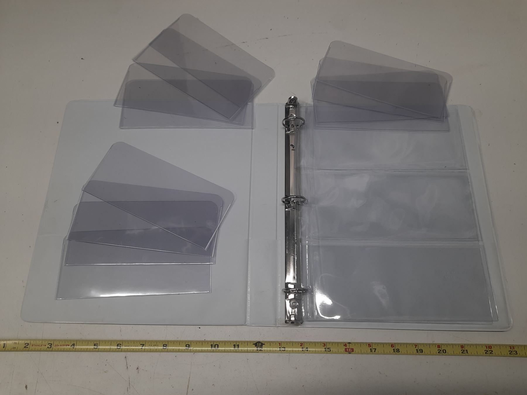 File Folder with 2 Empty Currency Note Sheets & (12) Plastic Currency ...