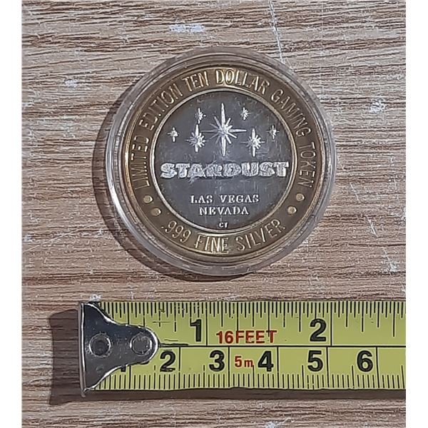 Stardust Casino $10 Gaming Token from Las Vegas - .999 Fine Silver.