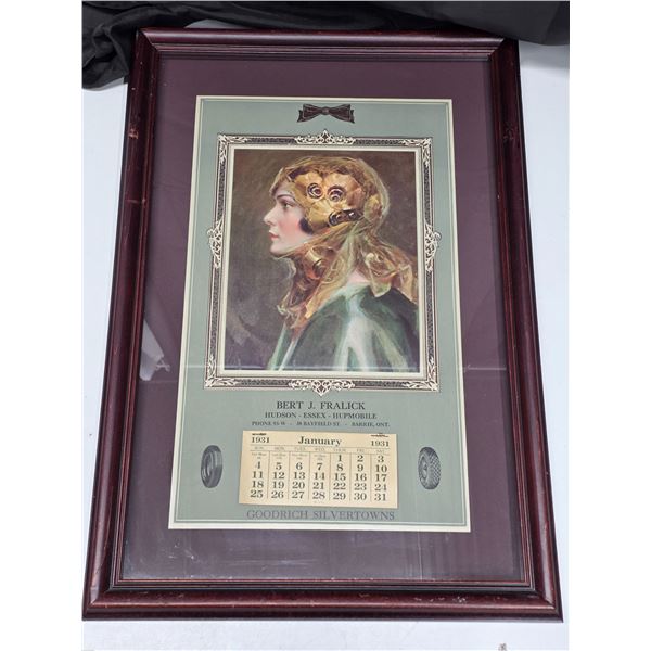 Picture and calender in a frame- 22" by 16"