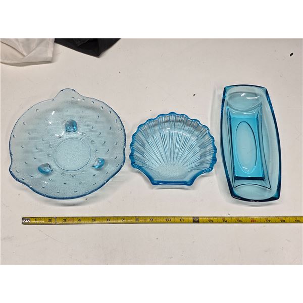Light blue glass dishes