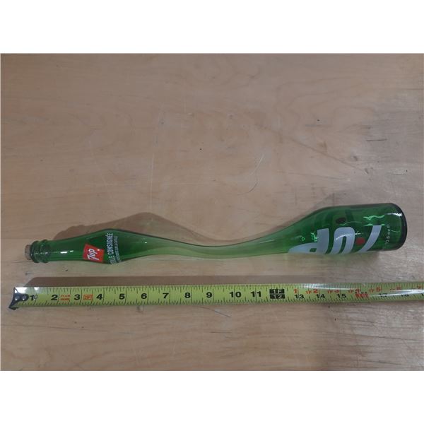 Vintage Stretched Glass 7Up Art Bottle.