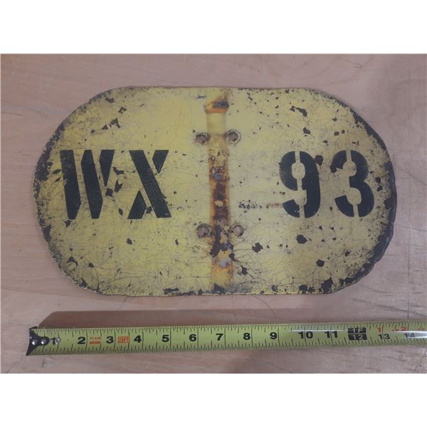 Heavy Metal Railway Marker Sign.