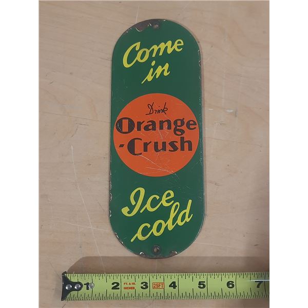 Orange Crush Porcelain Metal Sign.