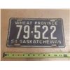 Image 1 : 1954 Saskatchewan Licence Plate.