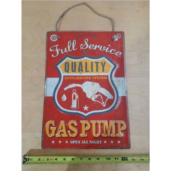 Full Service Gas Pump Metal Sign. (Repo)