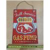 Image 1 : Full Service Gas Pump Metal Sign. (Repo)