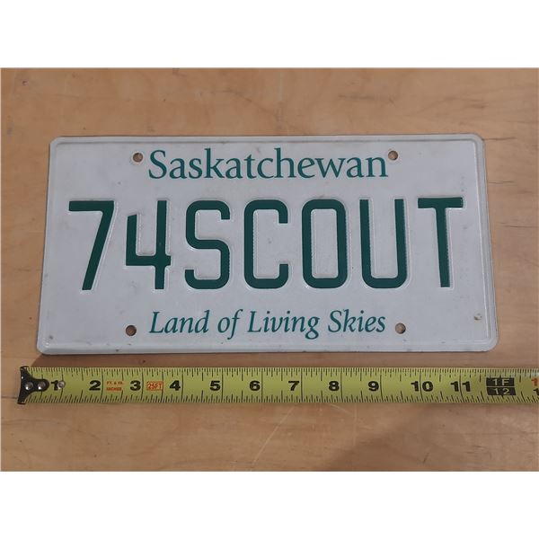 Saskatchewan Scout Licence Plate.