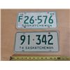 Image 1 : 1968 and 1974 Saskatchewan Licence Plate.