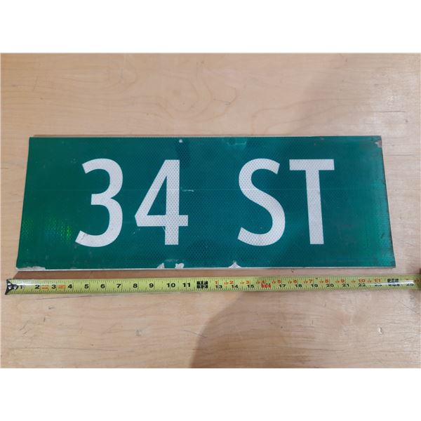 34 ST Metal Sign.