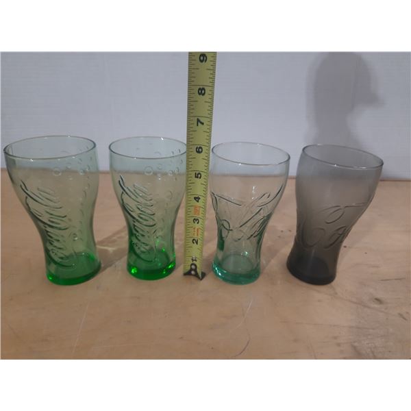 (4) Vintage Coca-Cola Glass. (Two are Same)