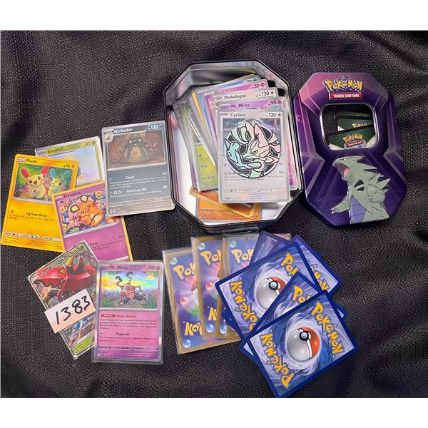 Pokemon Cards 75+ with Tin, Lucario Coin