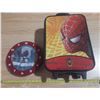 Image 1 : Kids Spiderman Suitecase with Spiderman Clock. (Untested)