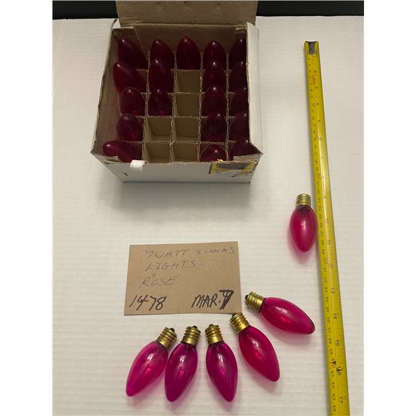 7 watt Christmas lights - 25 rose