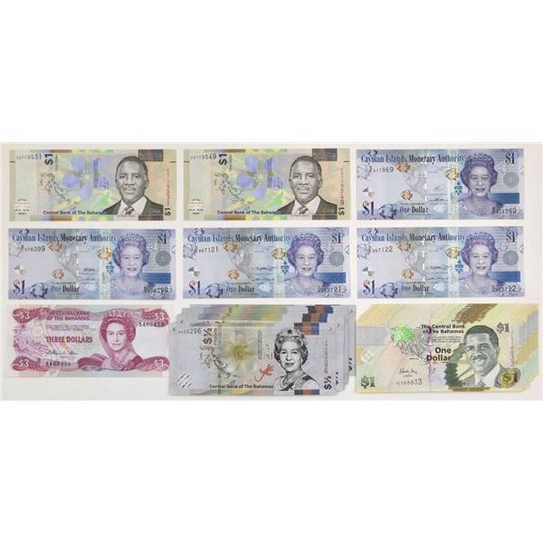 Bahamas and Cayman Islands Issued Banknotes, L.1974 to 2019.